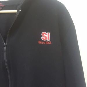 black warm jacket with hood